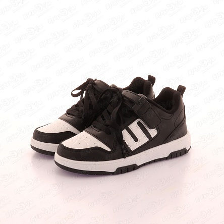 Полуботинки TIBURON на липучке и шнуровке черно-белые - фото 360