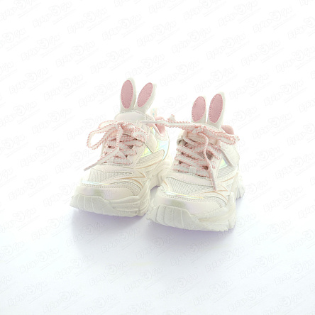 Полуботинки Pasito с сеткой с заячьими ушками белые - фото 360