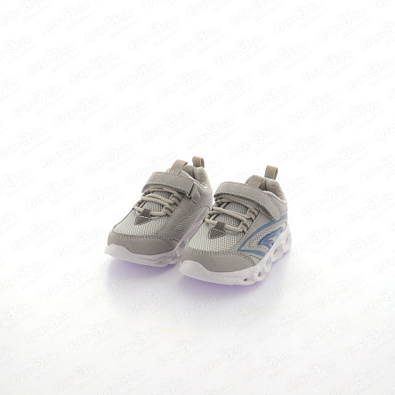 Кроссовки Pasito с голубыми линиями подошва с огоньками серые - фото 360