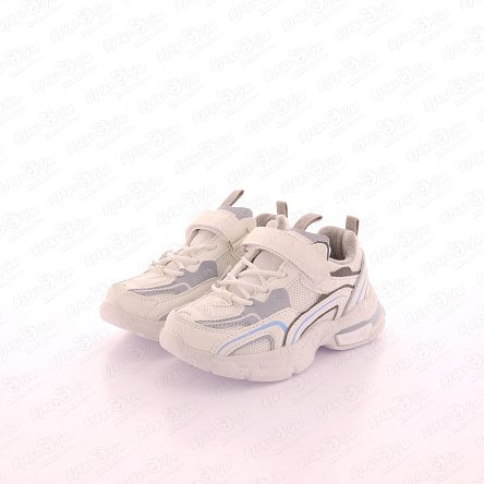 Кроссовки Pasito с голубыми линиями и серыми вставками белые - фото 360