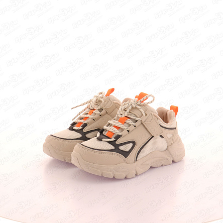 Кроссовки TIBURON с сеткой и оранжевыми акцентами бежевые - фото 360