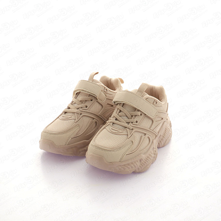 Кроссовки Barbaris на липучке с вставками из сетки бежевые - фото 360