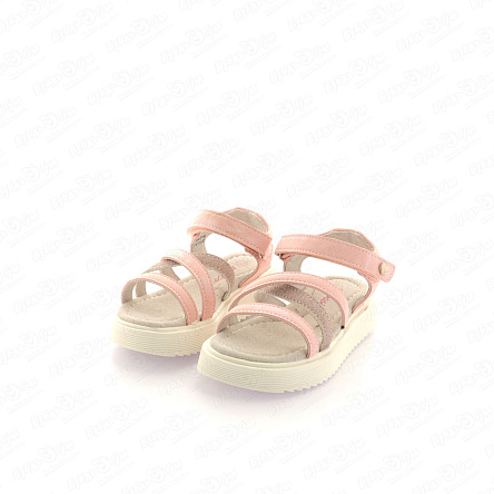 Сандалии Pasito на липучке с тонкими ремешками нежно-розовые - фото 360