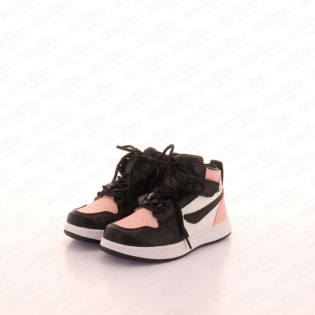 Ботинки Pasito с перфорацией на шнурках и липучке черно-розовые - фото 360