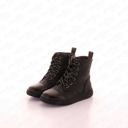 Ботинки Pasito с узором мозаика на шнурках черные - фото 360