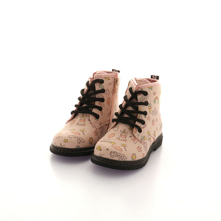 Ботинки Pasito с принтом радужные наклейки розовые - фото 360