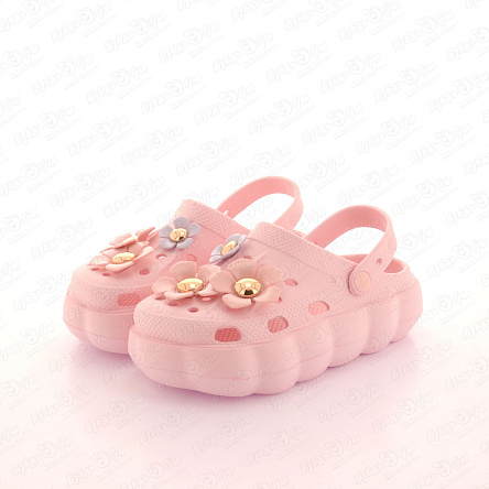 Шлепанцы Pasito пляжные с цветами розовые - фото 360