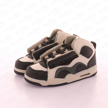  Ботинки утепленные Tiburon в спортивном стиле  белые с серыми вставками - фото 360