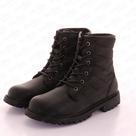 Ботинки Barbaris утепленные в стиле милитари черные - фото 360