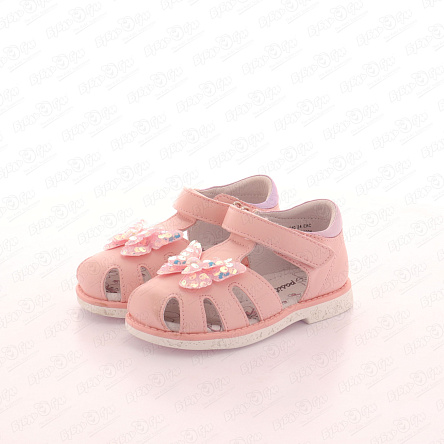 Сандалеты Pasito с декоративной блестящей бабочкой  розовые - фото 360