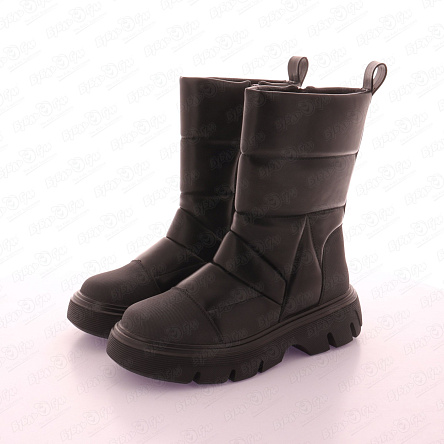 Сапоги Barbaris с рельефной подошвой и стильной прострочкой черные - фото 360