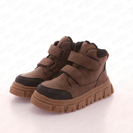 Ботинки Tiburon демисезонные на липучке коричневые  - фото 360