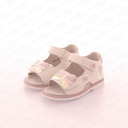 Сандалии Pasito ясельные на липучке с бабочками с голографическими крыльями - фото 360