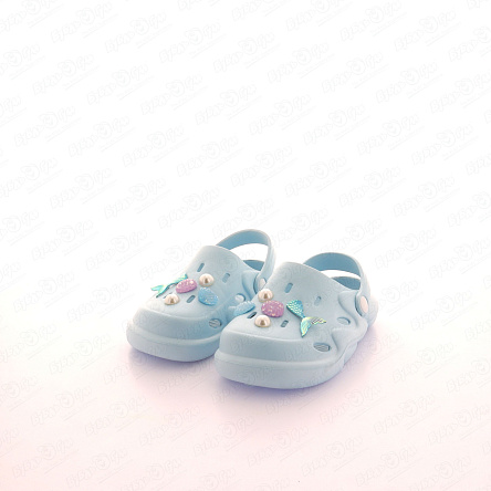 Шлепанцы Pasito пляжные с декором морские мотивы голубые - фото 360