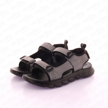 Сандалии Tiburon летние открытые на липучках серые - фото 360