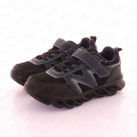 Кроссовки Pasito с контрастными строчками и перфорацией черные - фото 360