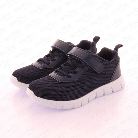 Кроссовки TIBURON с эластичной шнуровкой и перфорацией темно-синие - фото 360