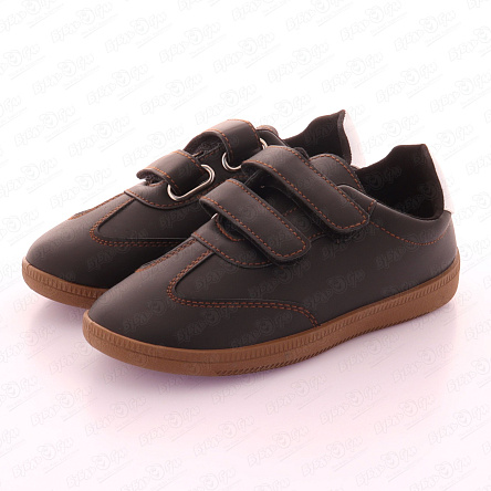 Кроссовки Pasito на липучке с отстрочкой черные - фото 360