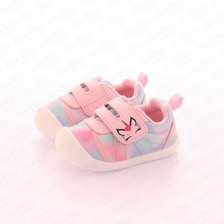 Кеды Pasito на широкой липучке с блестящими переливами розовые - фото 360