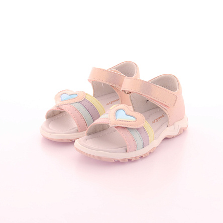 Сандалии Pasito с  голографическими сердечками розовые - фото 360