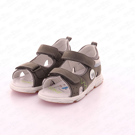 Сандалии Pasito на двойной липучке и надписью серые - фото 360