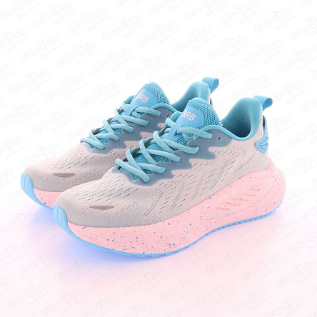 Кроссовки Barbaris со шнуровкой и нежно-розовой подошвой голубые - фото 360