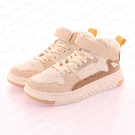 Ботинки Pasito спортивного типа на липучке с цветными акцентами бежевые - фото 360