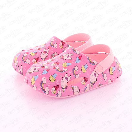 Шлепанцы Pasito пляжные с принтом розовые - фото 360