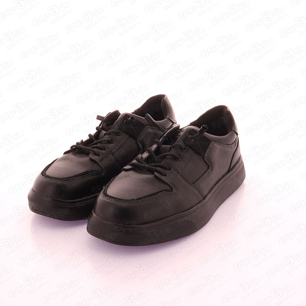 Туфли школьные TIBURON с нашивками на шнуровке черные - фото 360