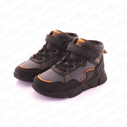 Ботинки Pasito утепленные на шнуровке и липучке с цветными вставками серые - фото 360