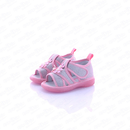 Сандалии Pasito декор цветы с розовой каймой - фото 360