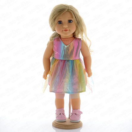 Одежда для кукол платье разноцветное с фатином - фото 360