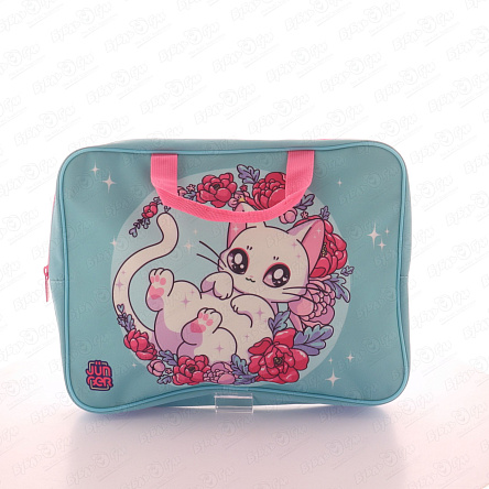 Папка А4 Белый котенок в цветах - фото 360