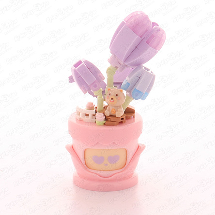 Конструктор Горшок-эмодзи с тюльпаном 135дет - фото 360