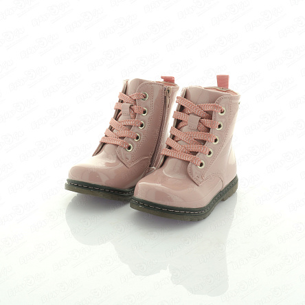 Ботинки Pasito утепленные с бусинами лаковые розовые - фото 360