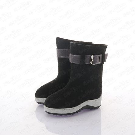 Валенки зимние черные утепленные с ремешком - фото 360