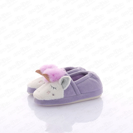 Тапочки Pasito Спящий единорог с помпоном фиолетовые - фото 360