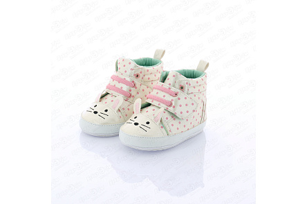 Пинетки Pasito принт розовый горошек белые - фото 360