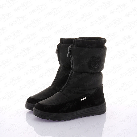 Сапоги Barbaris утепленные с угольным узором черные - фото 360