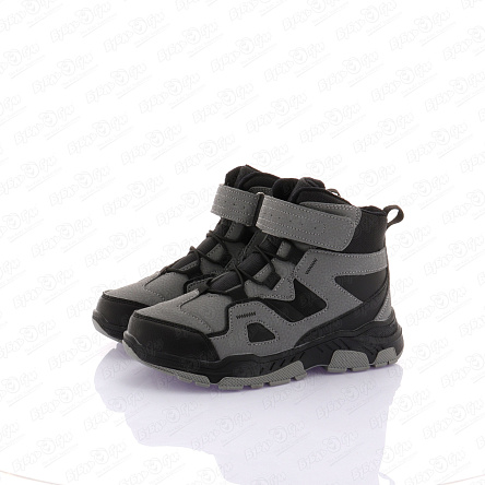 Ботинки Pasito утепленные с геометрическими элементами на шнуровке серые - фото 360