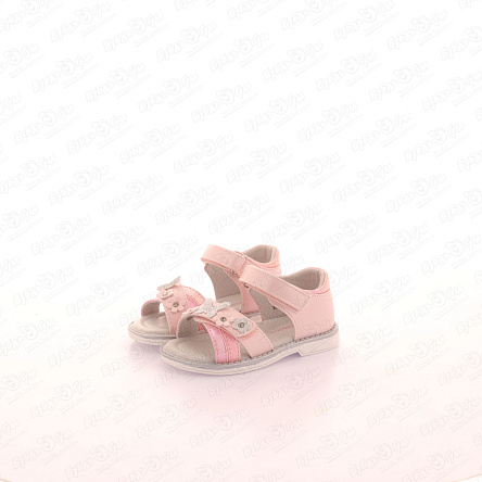 Сандалии Pasito с декором цветы и бабочка розовые - фото 360