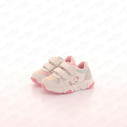 Полуботинки Pasito с единорогом с радужными элементами белые - фото 360