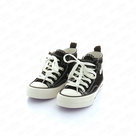 Кеды TIBURON на липучке и шнуровке бело-черные - фото 360