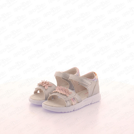 Сандалии Pasito с декором бабочки с цветными мазками серебряные - фото 360