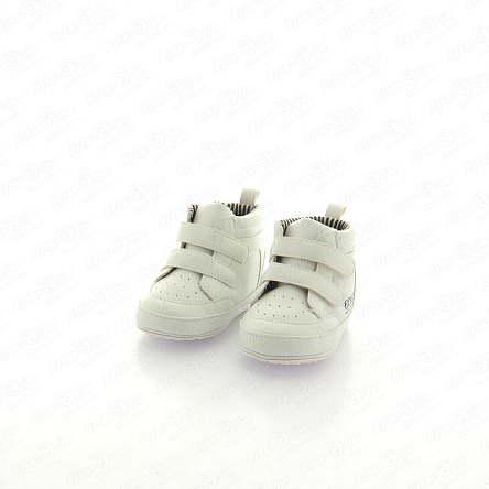 Пинетки Pasito на двойной липучке с надписью белые - фото 360