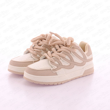 Кроссовки Barbaris с рисунком петли бежевые - фото 360