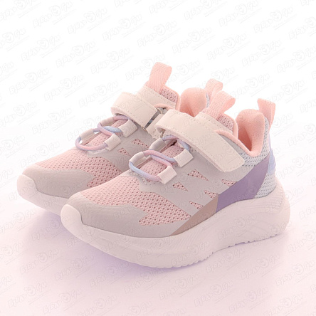 Кроссовки Pasito легкие из сетчатого текстиля на липучке с цветными вставками нежно-розовые - фото 360
