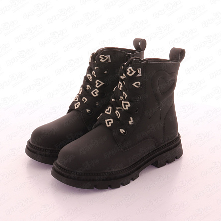 Ботинки Pasito демисезонные декоративными шнурками черные - фото 360