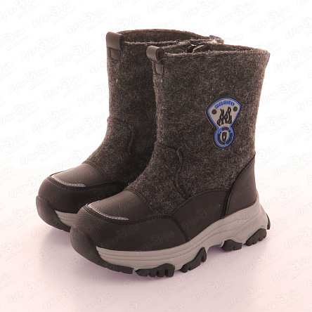 Валенки Pasito утепленные с аппликацией и усиленным носком серые - фото 360