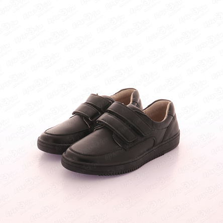 Туфли школьные TIBURON классические на двойной липучке черные - фото 360